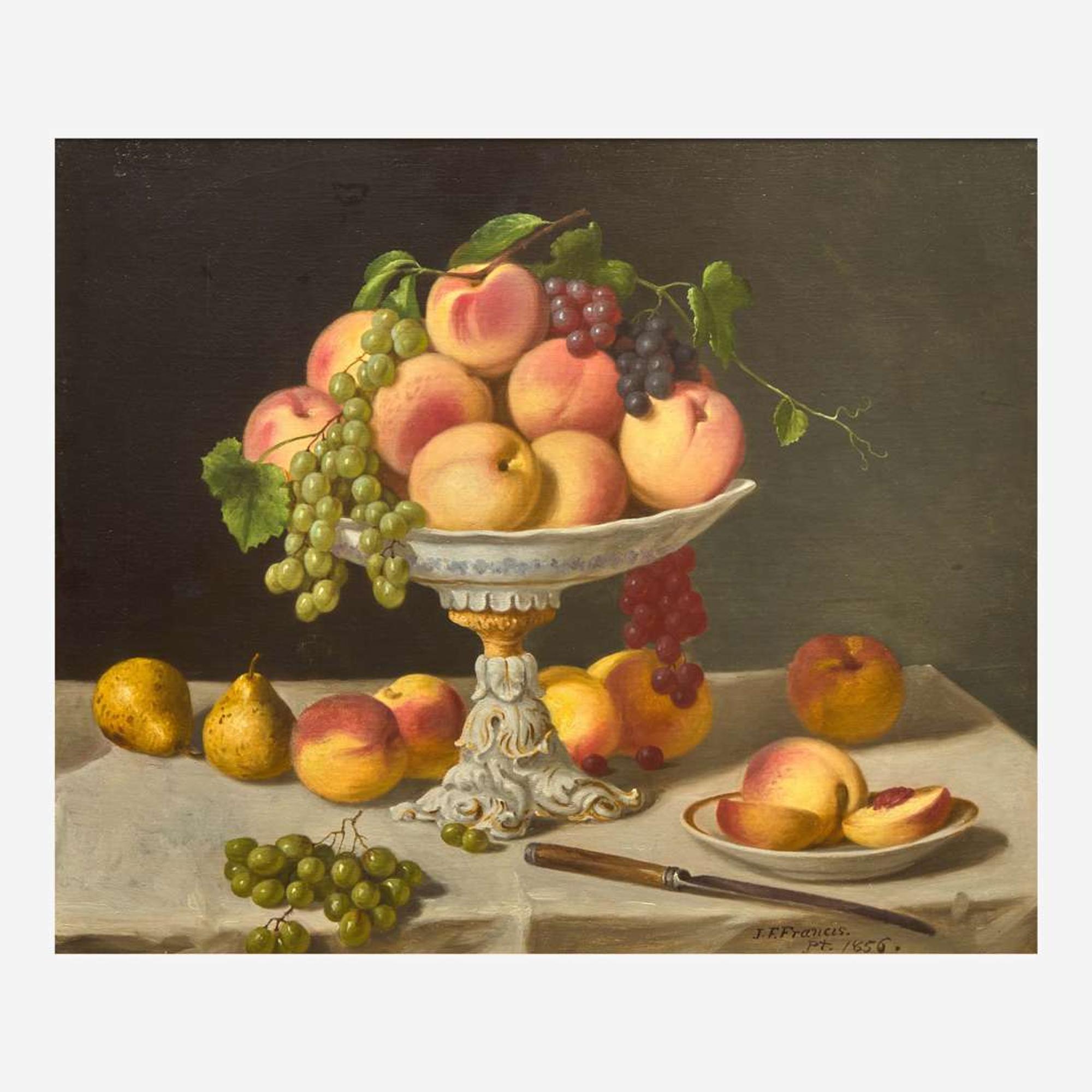 John F. Francis (American, 1808-1886) Epergne of Peaches and Grapes