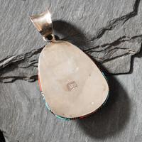 Richard S. Begay (Diné, b. 1943) — Sterling Silver, Coral, and Turquoise Pendant