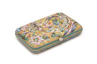 A Russian Silver-Gilt and Enameled Cigarette Case, Mark of Maria Semenova, Assay of Ivan Lebedkin, Moscow, Late 19th/Early 20th Century