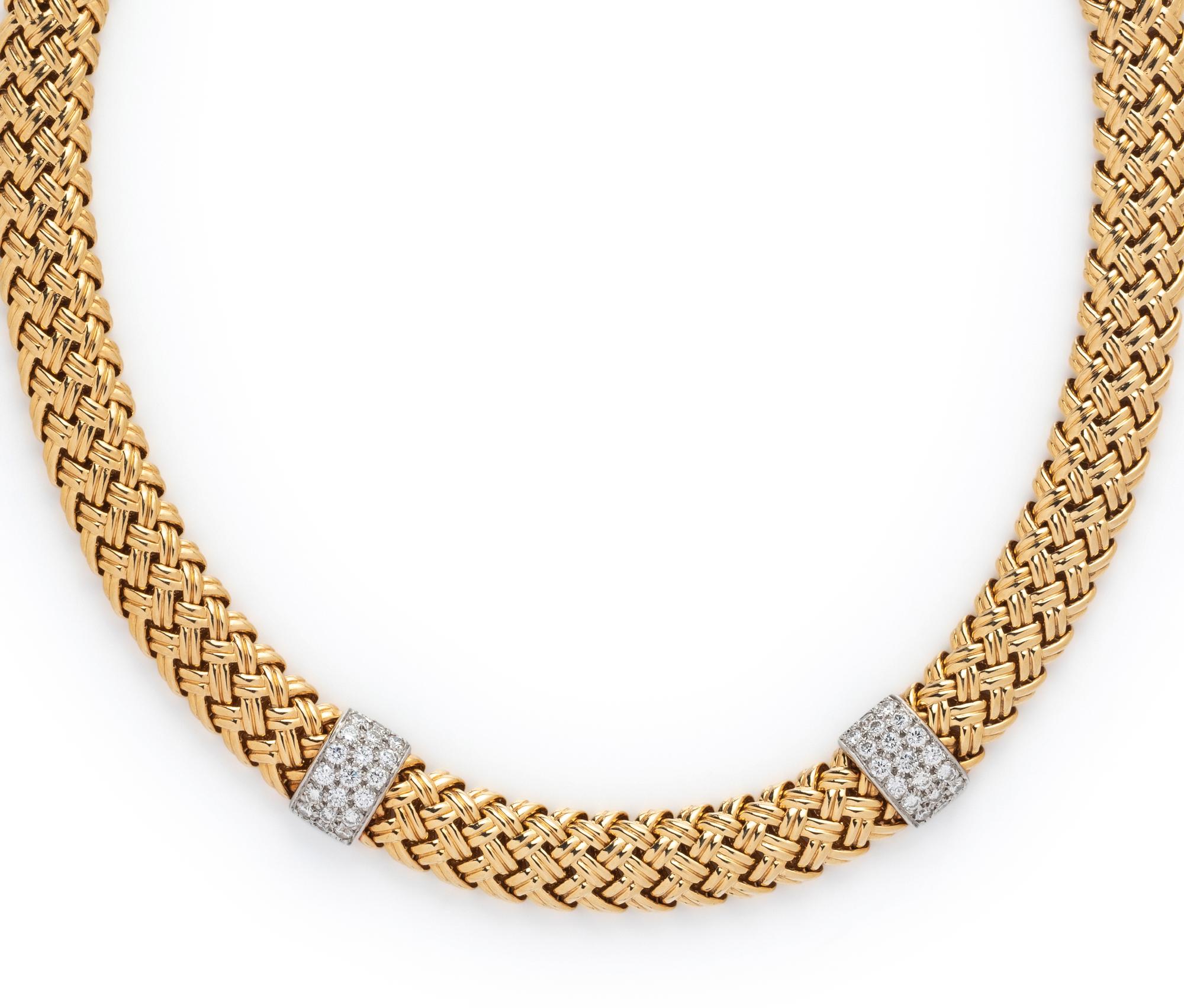 JEAN VITAU, YELLOW GOLD, PLATINUM AND DIAMOND NECKLACE