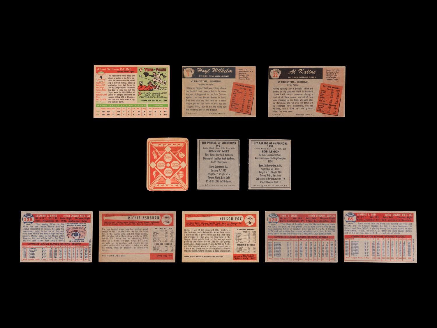 A Group of 11 1950s Hall of Fame and Star Baseball Cards,