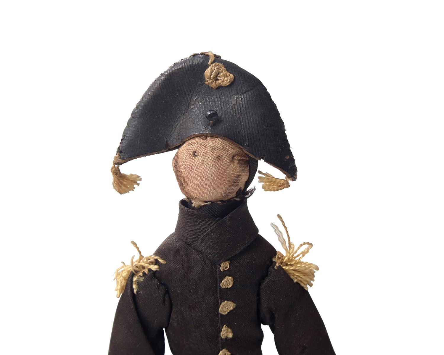 A Sewn and Stitched Cloth and Leather Sea Captain Doll