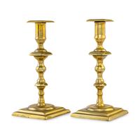 A Pair of English Brass Candlesticks