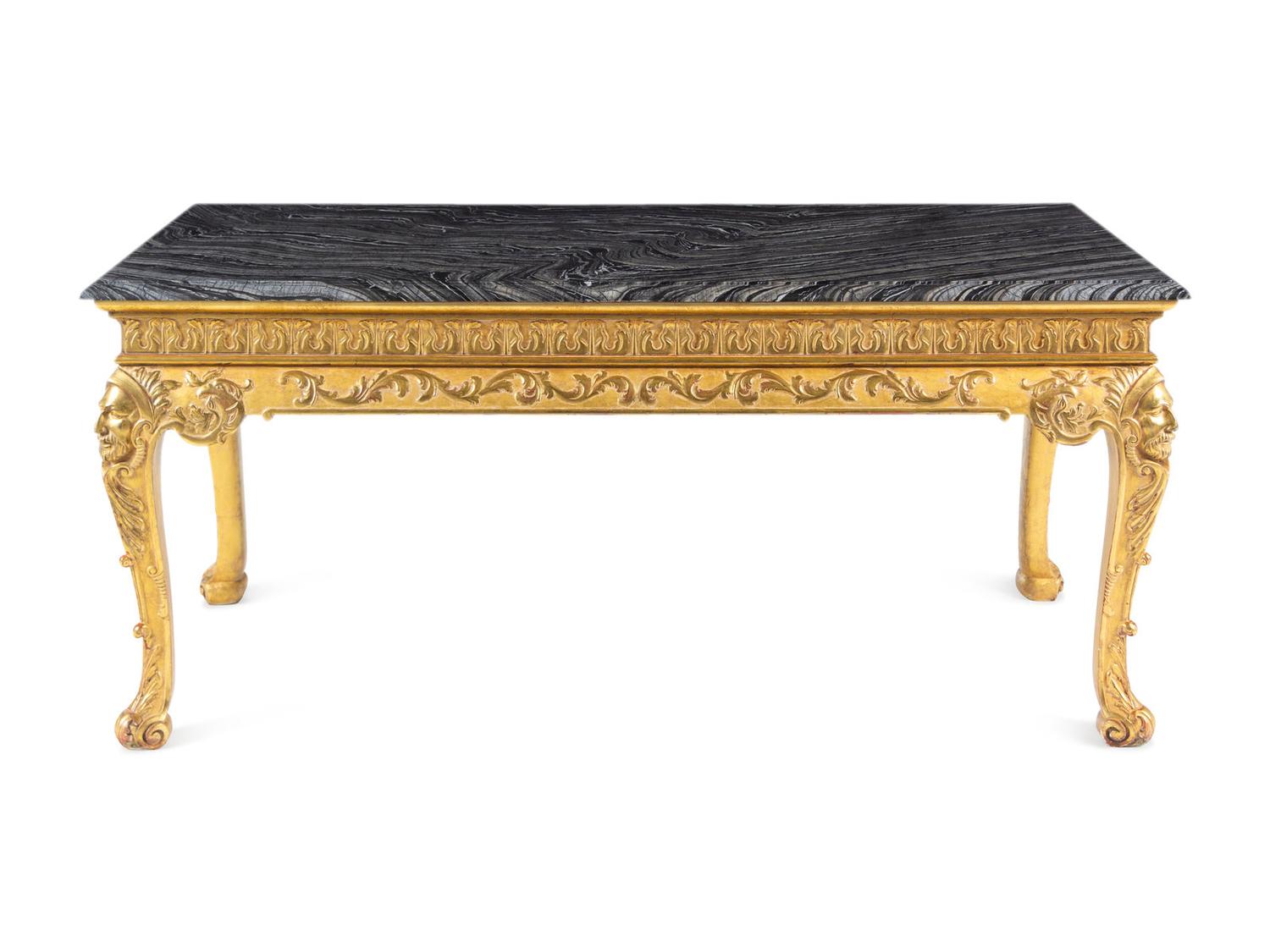A George I Style Giltwood Marble-Top Console Table
