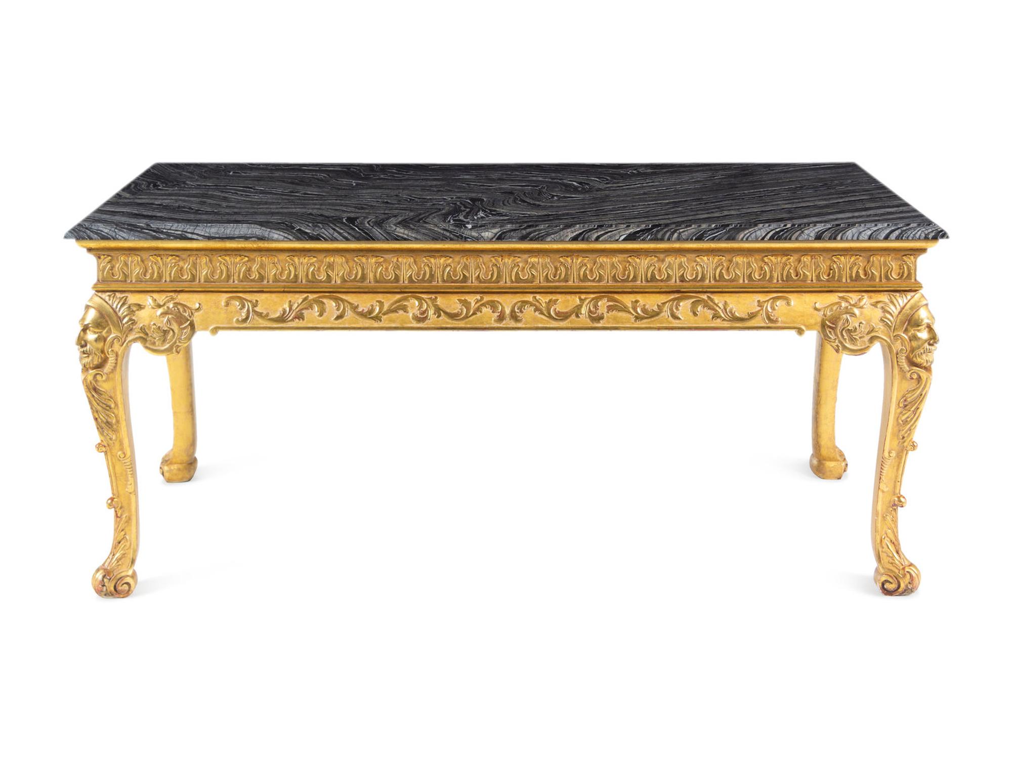A George I Style Giltwood Marble-Top Console Table