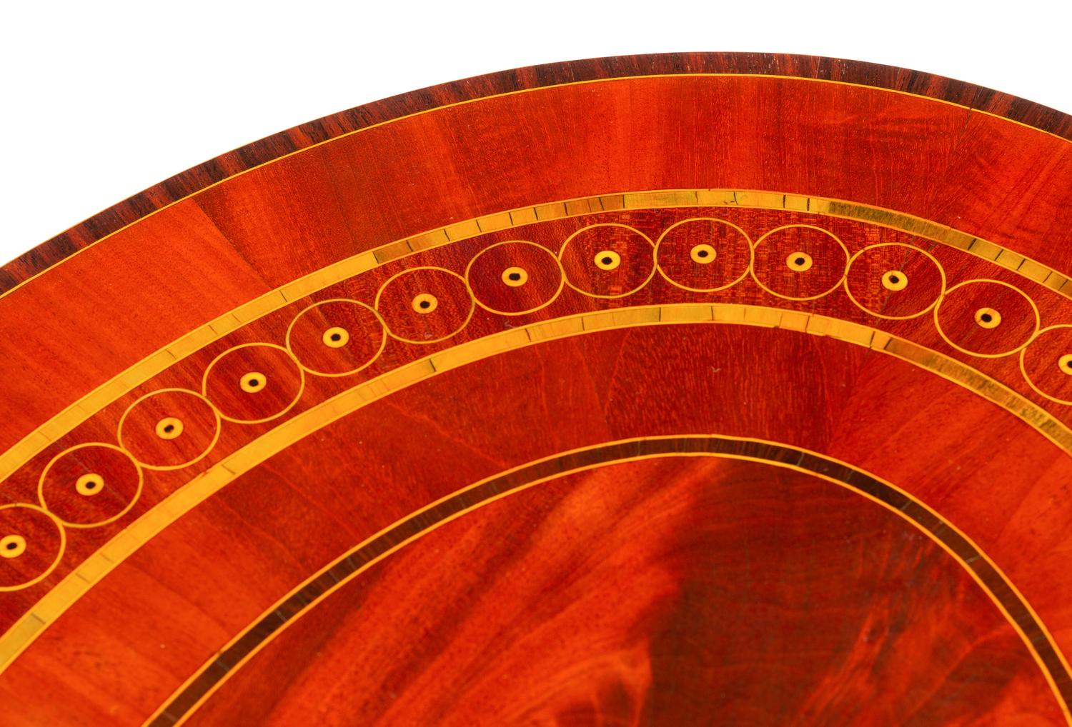 A George III Style Marquetry and Mahogany Tea Table