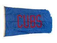 A Chicago Cubs Flag Once Flown on Wrigley Field Scoreboard Collected by Former Chicago Cubs Wrigley Field Head Scorekeeper,