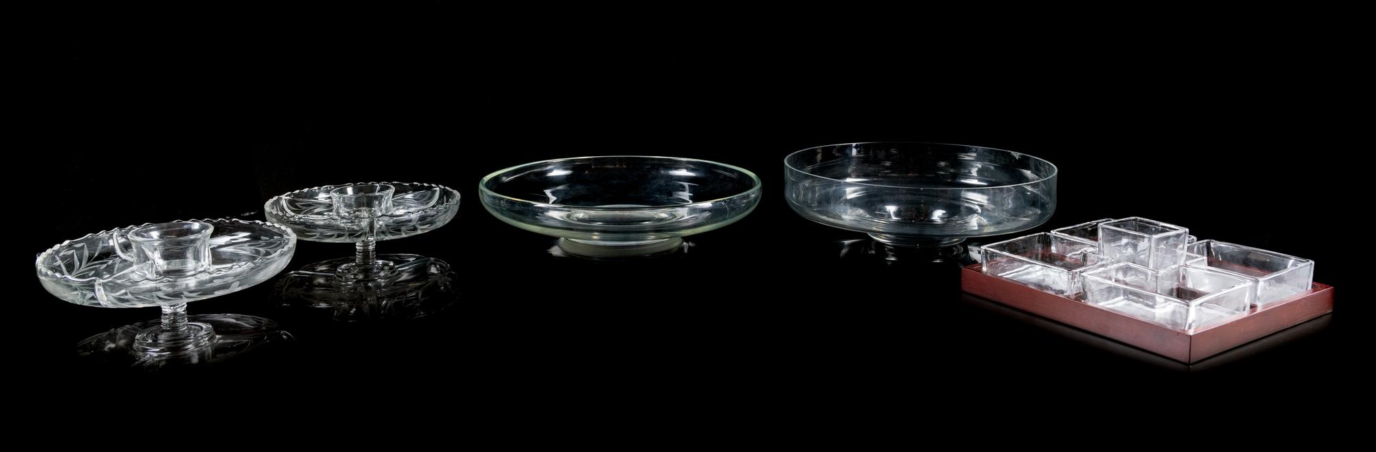 A Group of Five Glass Serving Articles — 20TH CENTURY