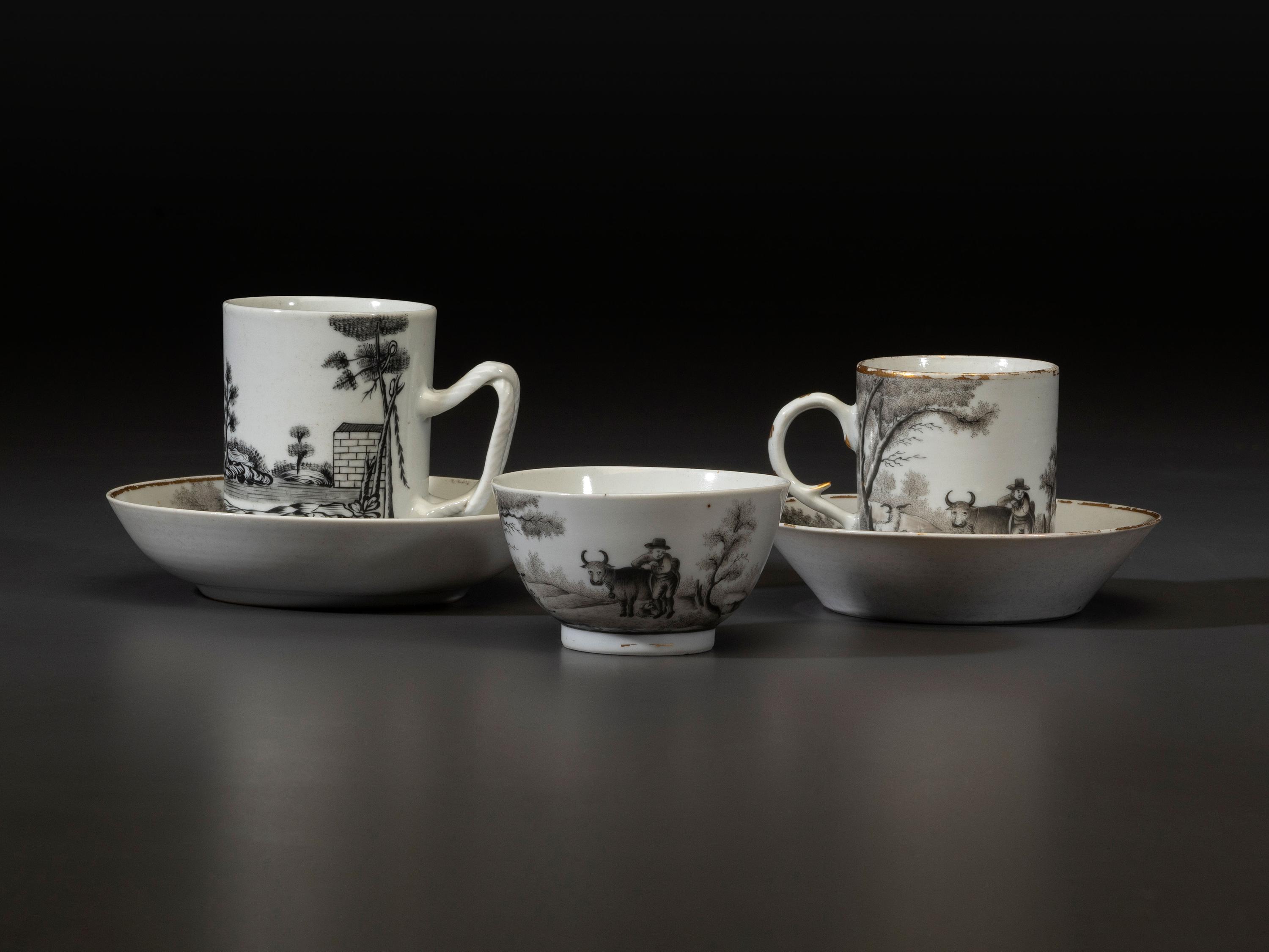 Six Chinese Export Porcelain 'Quaker Farmer' Articles