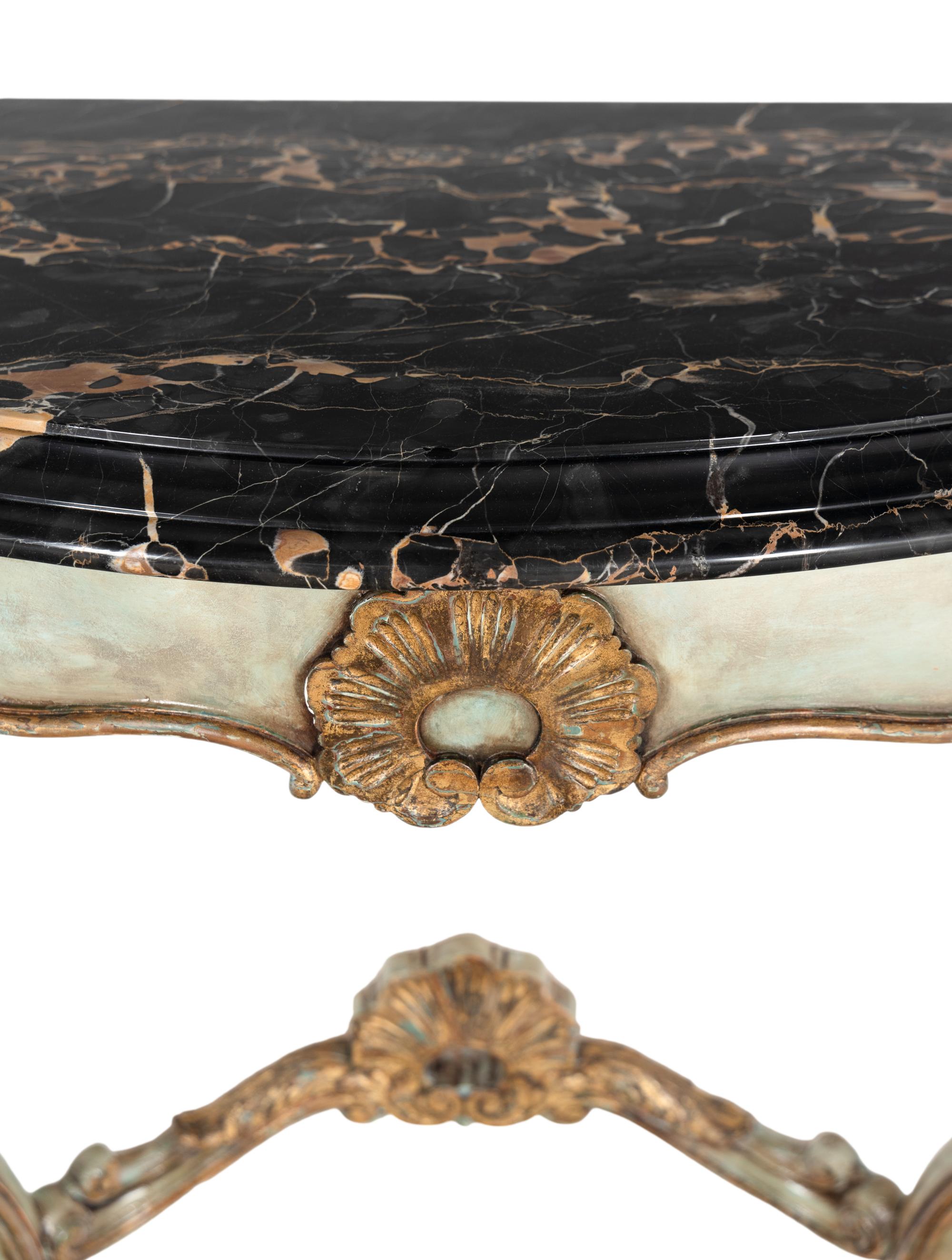 A Venetian Style Painted Marble-Top Console Table