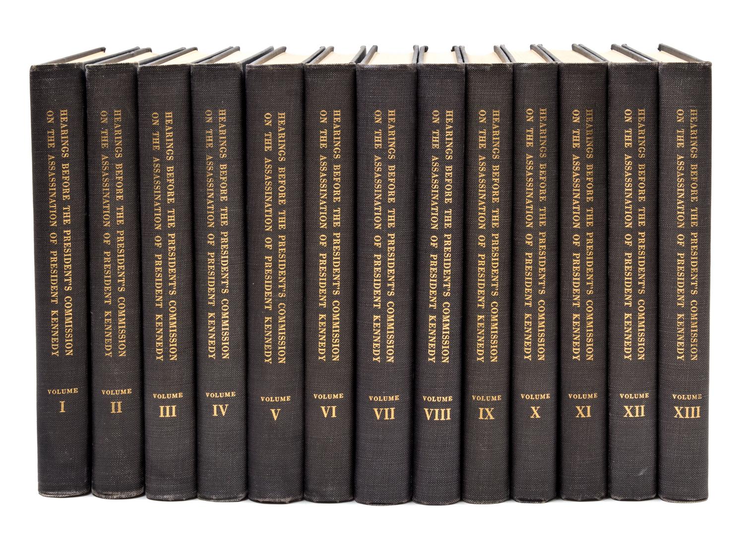 (KENNEDY, JOHN F.) Hearings...on the Assassination of President Kennedy [with] Report of the Warren Commission. 27 vols., signed.