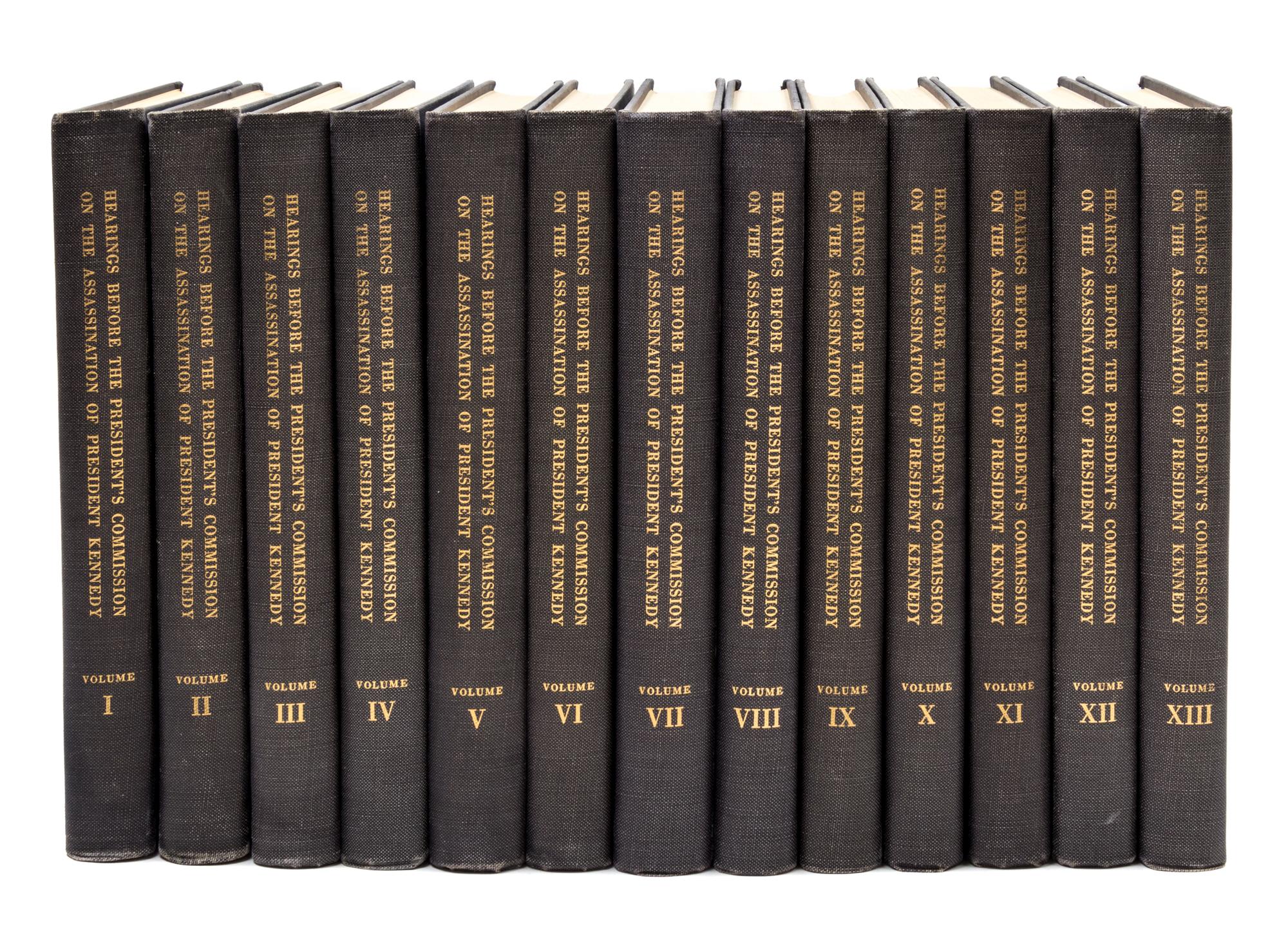 (KENNEDY, JOHN F.) Hearings...on the Assassination of President Kennedy [with] Report of the Warren Commission. 27 vols., signed.