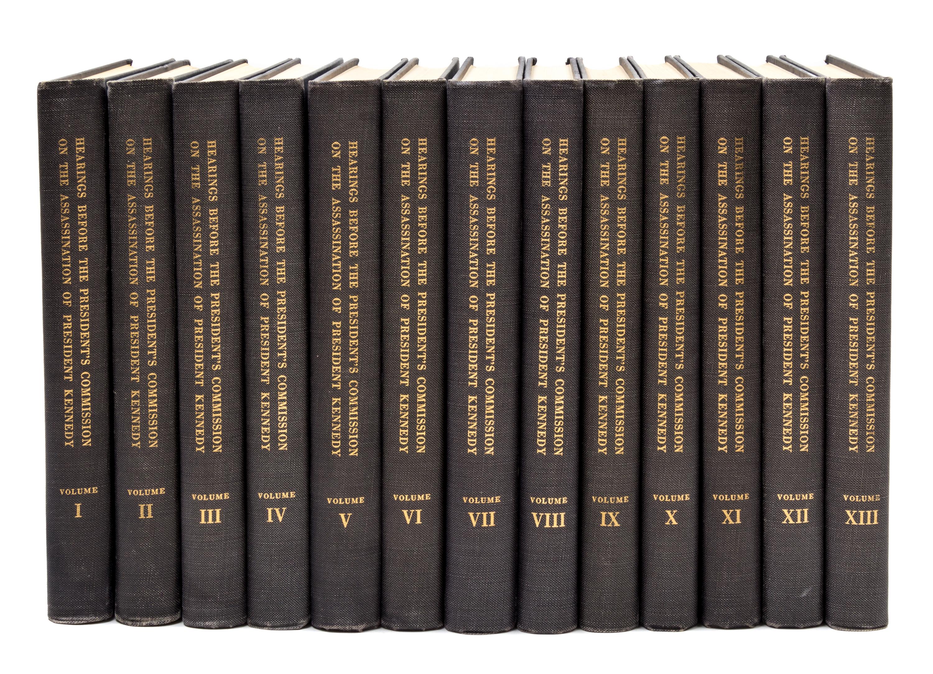 (KENNEDY, JOHN F.) Hearings...on the Assassination of President Kennedy [with] Report of the Warren Commission. 27 vols., signed.