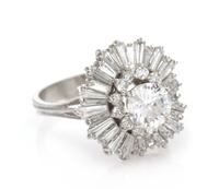 A Platinum and Diamond Ballerina Ring, 6.60 dwts.