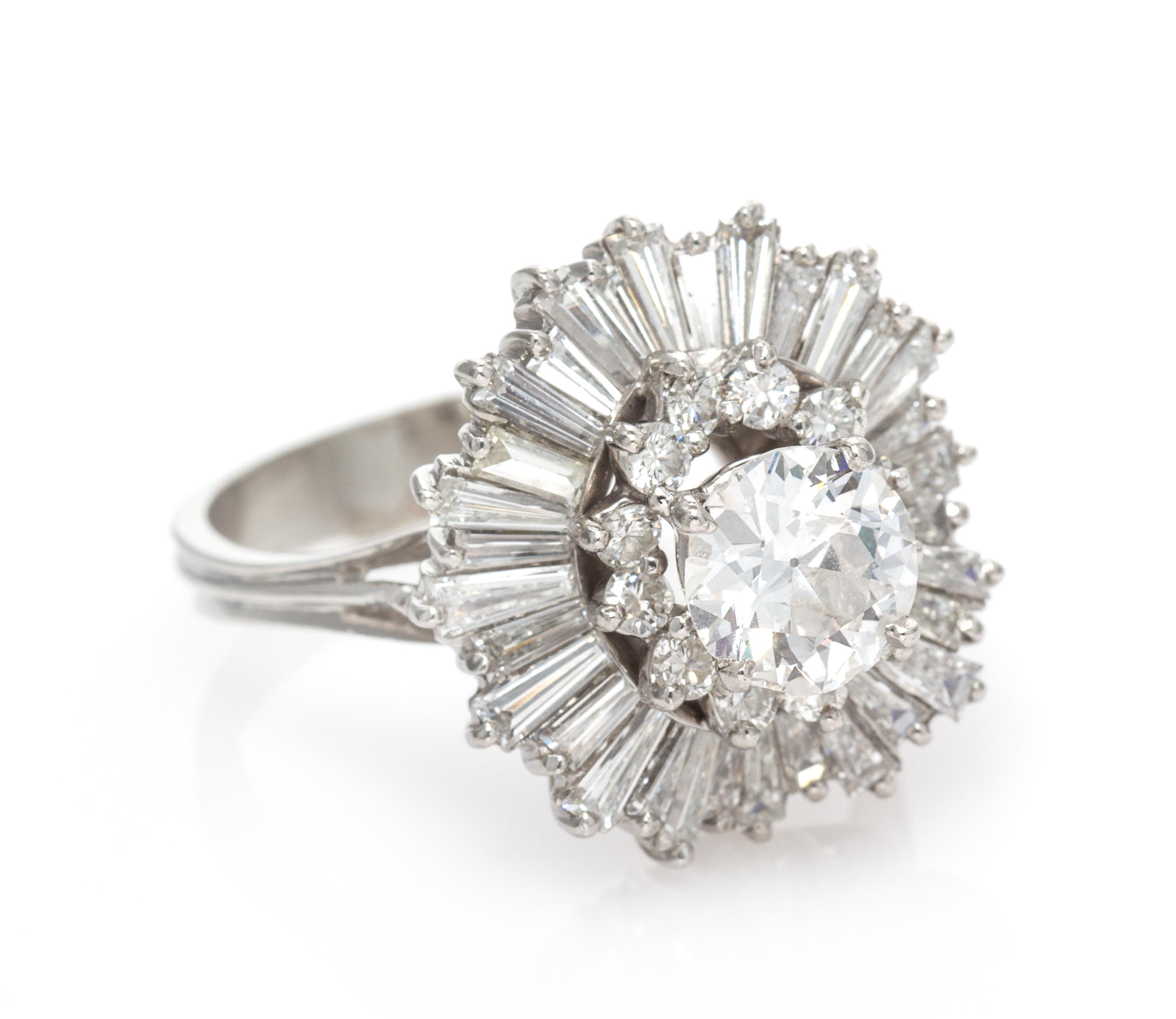 A Platinum and Diamond Ballerina Ring, 6.60 dwts.