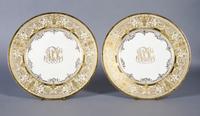 A Group of Twelve Porcelain Dinner Plates, K.P.M., Diameter 10 1/2 inches.