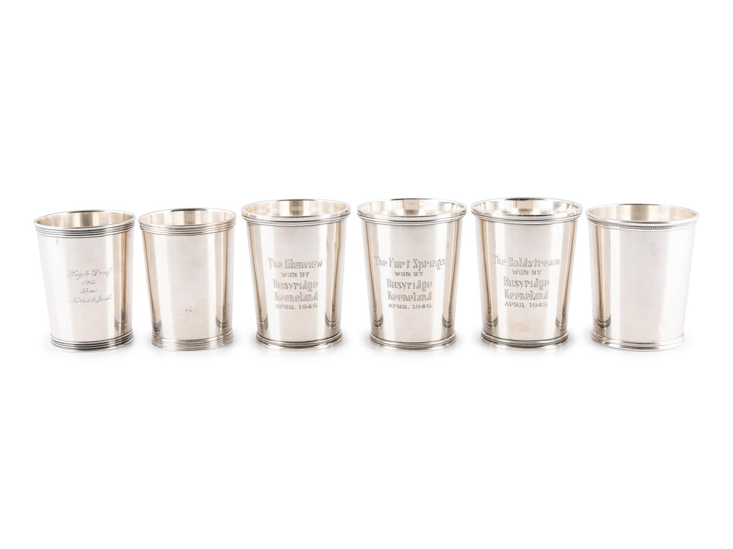 Six American Silver Julep Cups