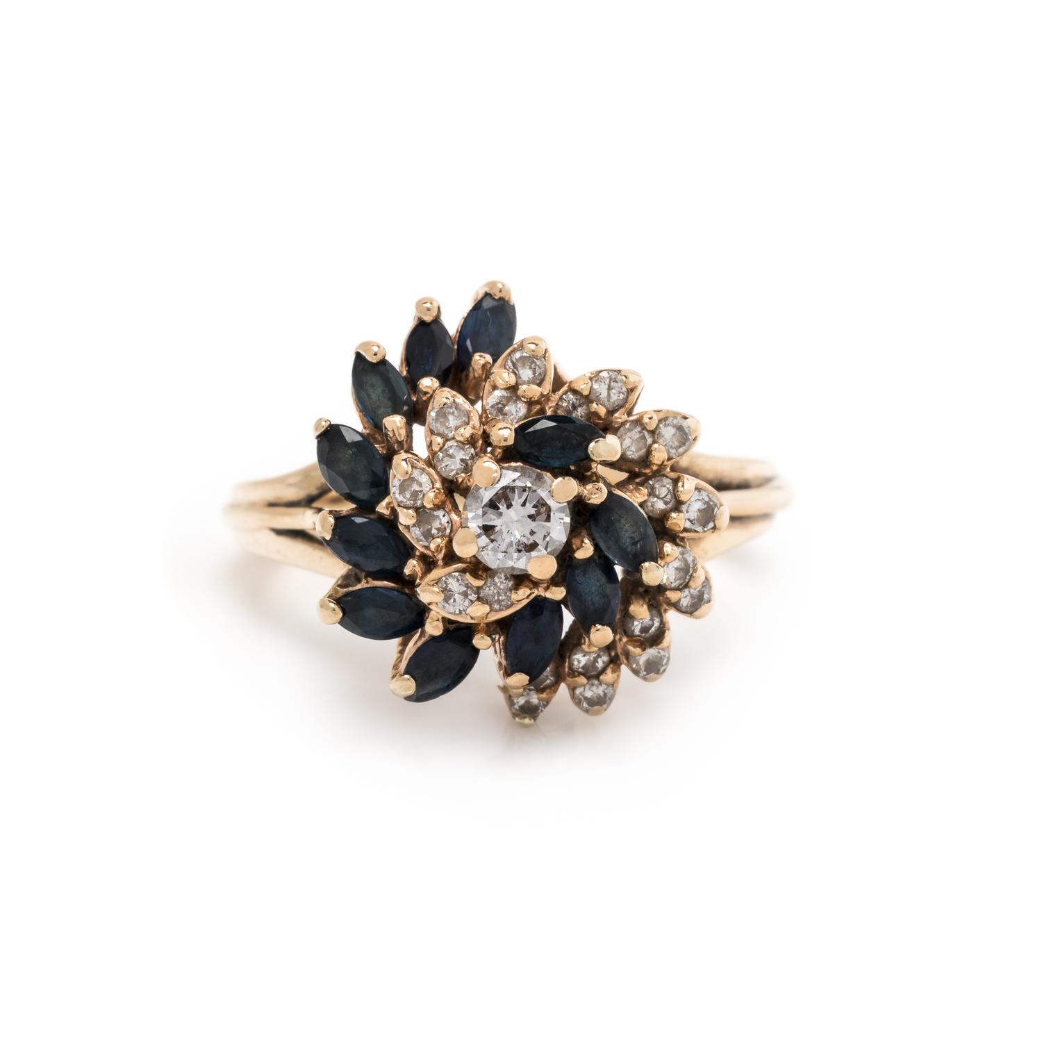 DIAMOND AND SAPPHIRE RING