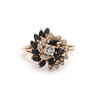DIAMOND AND SAPPHIRE RING