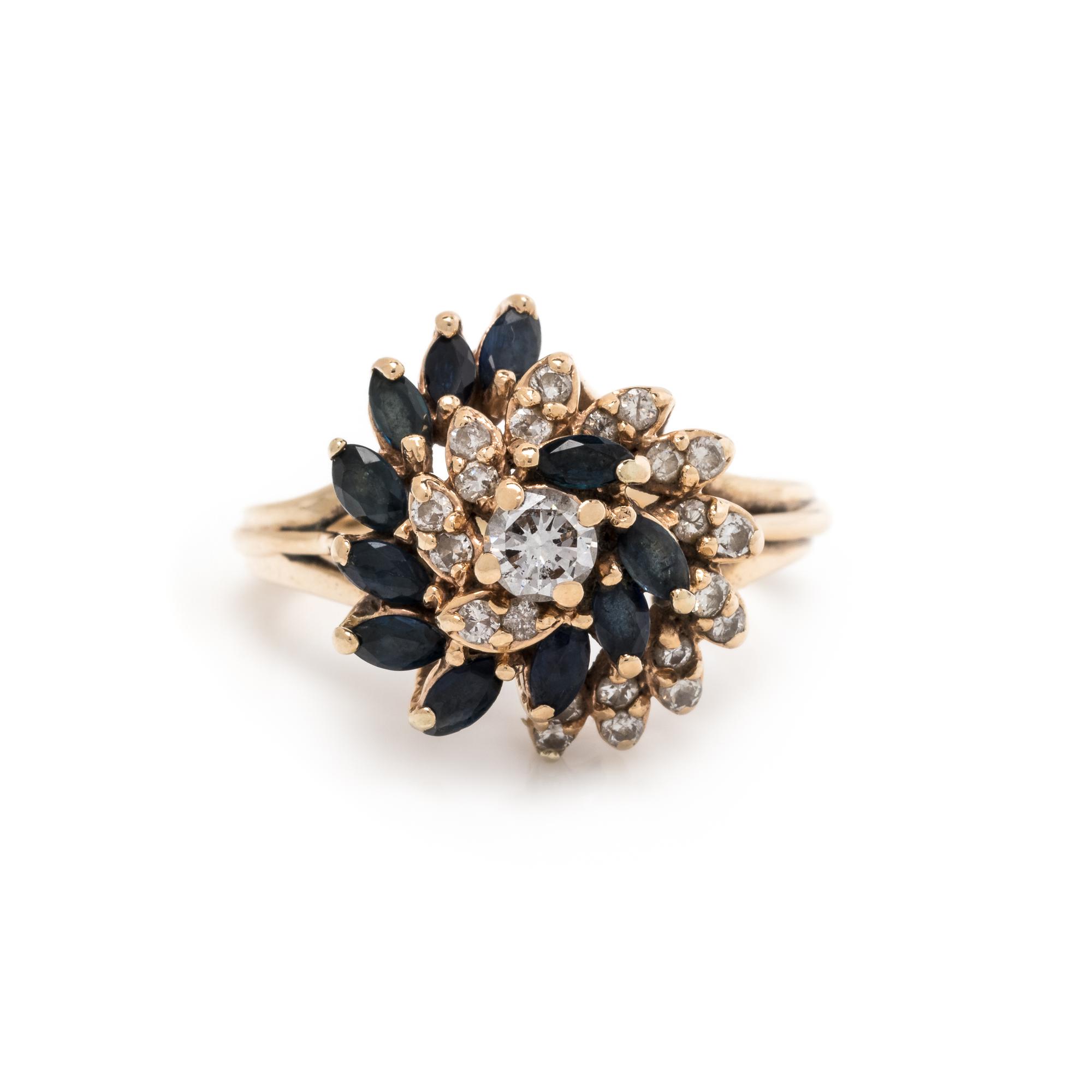 DIAMOND AND SAPPHIRE RING