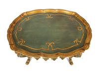 A Venetian Style Green-Painted and Parcel Gilt Tray-Top Low Table