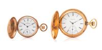 A Collection of Yellow Gold Hunter Case Pocket Watches,
