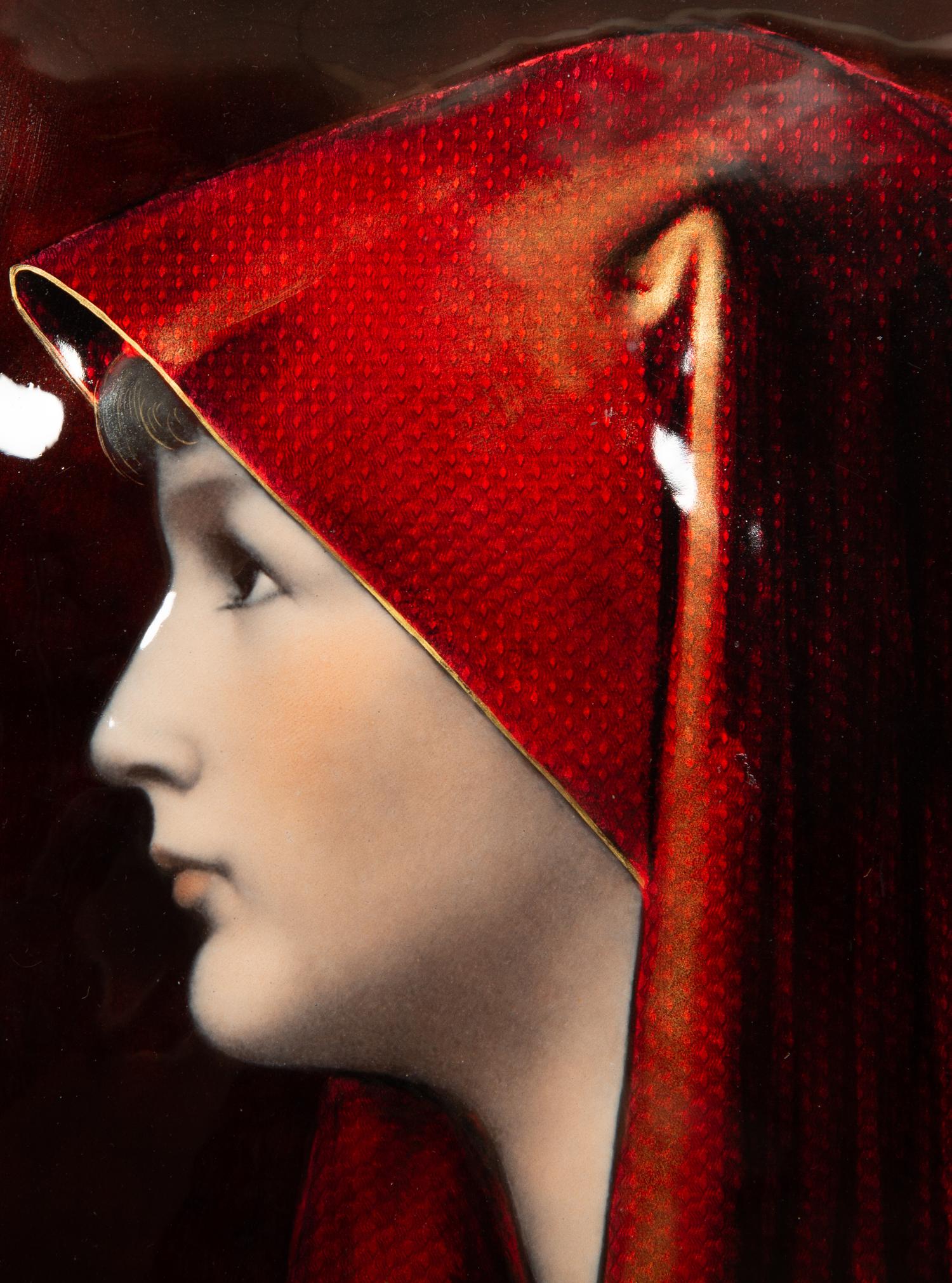 A Limoges Enameled Copper Plaque After Jean-Jacques Henner