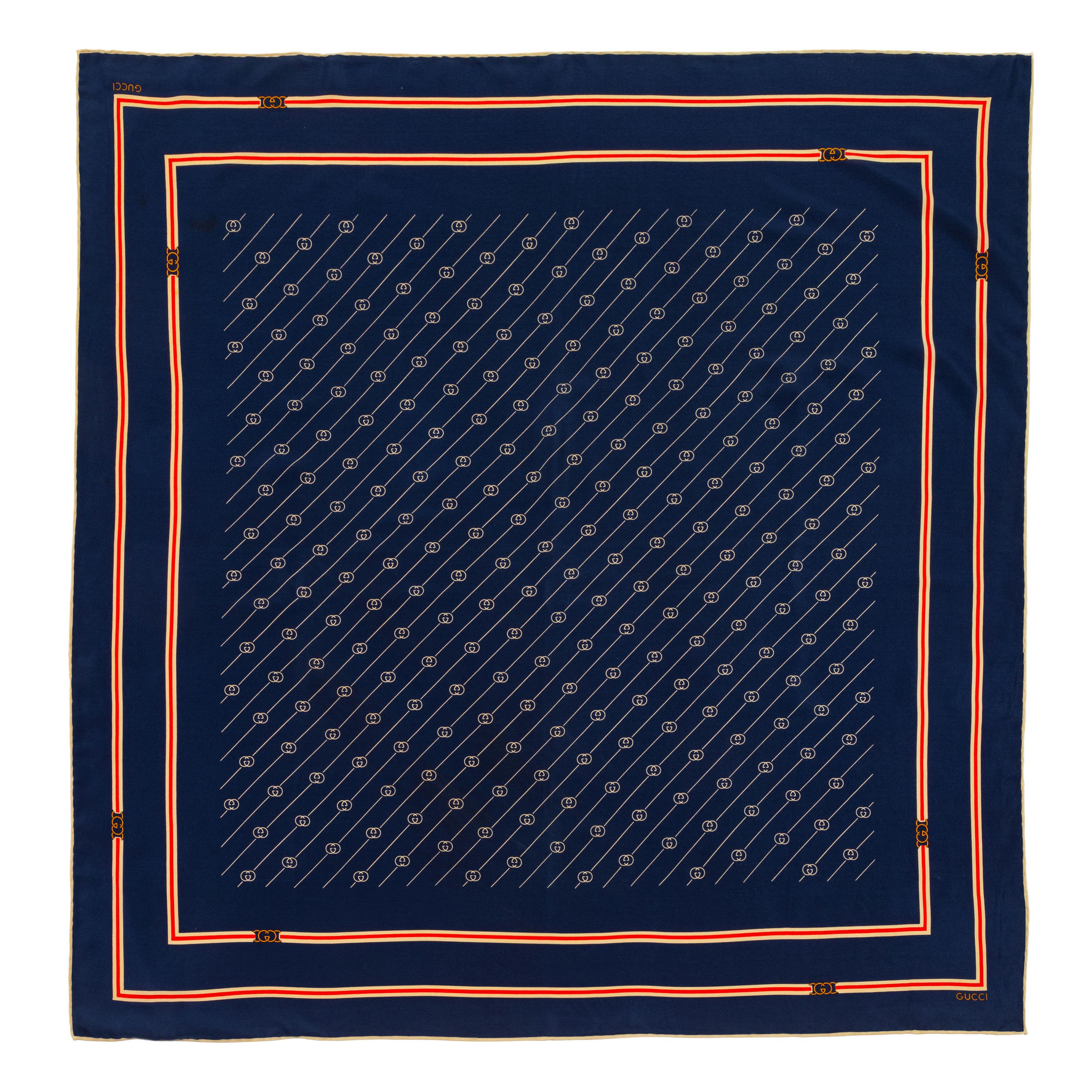 Two Gucci Silk Scarves, 1980-90s