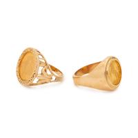 COLLECTION OF YELLOW GOLD AND COIN RINGS