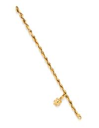 CARTIER, YELLOW GOLD BRACELET AND LADYBUG CHARM