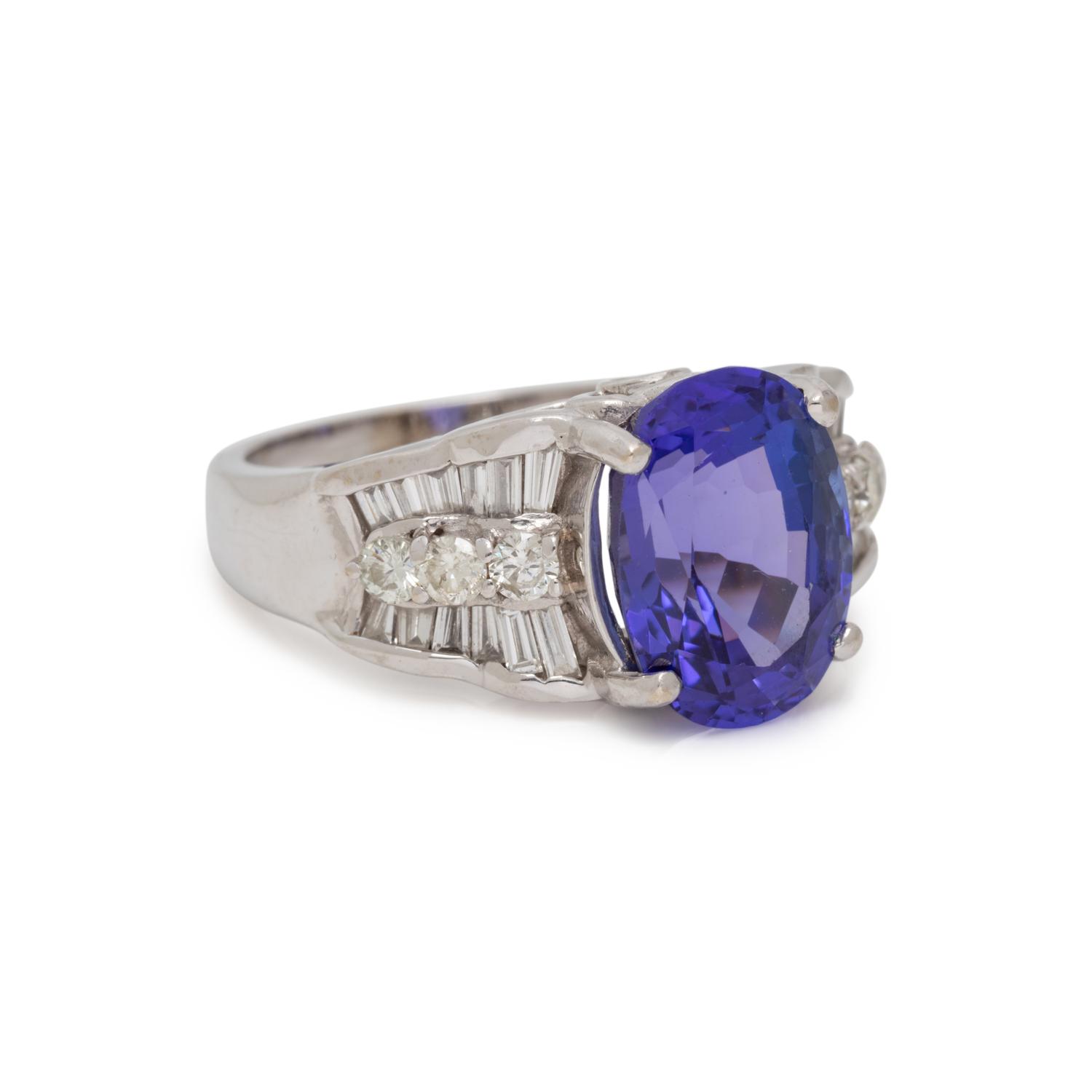 TANZANITE AND DIAMOND RING