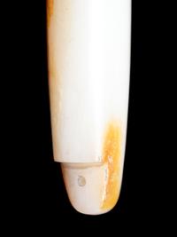 Two Chinese Celadon and Russet Jade Articles