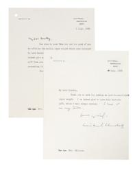 CHURCHILL, WINSTON, TLs July 18, 1948. Relating to Lord Beaconsfield. Together with photo and CDV.