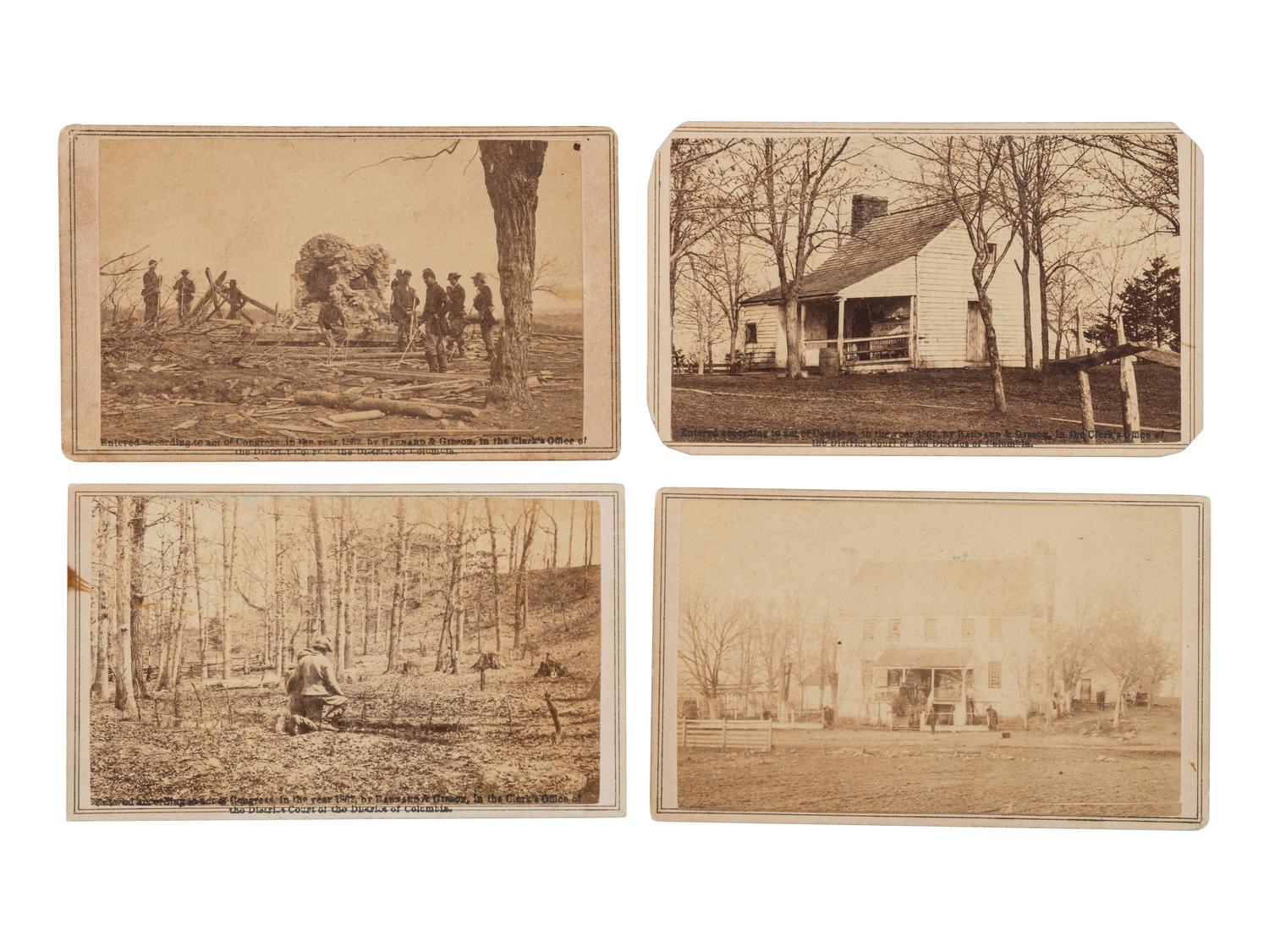 [CIVIL WAR]. 18 CDVs of important structures and hallowed grounds from Brady's Album Gallery . 1862.