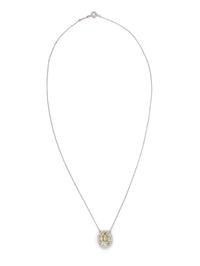 FANCY BROWNISH GREENISH YELLOW DIAMOND AND DIAMOND NECKLACE