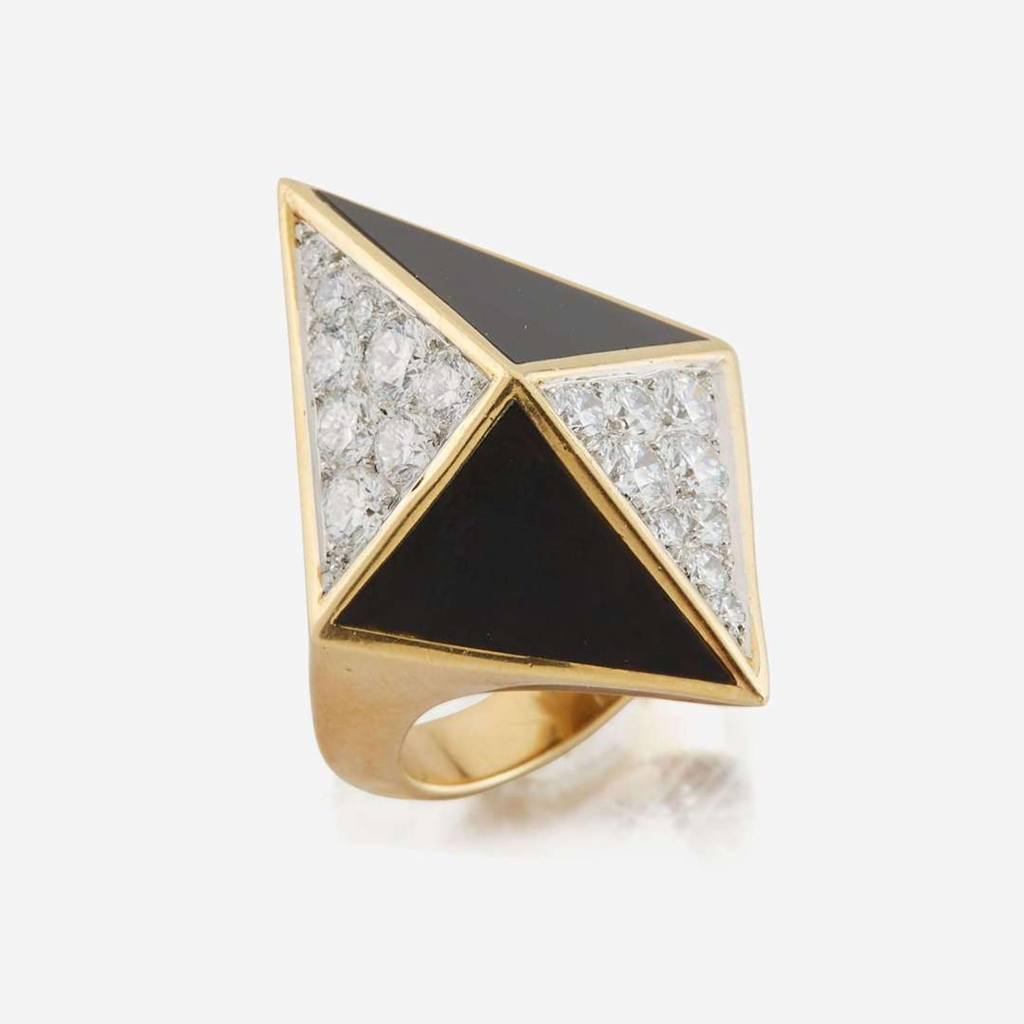 A gold, diamond, and onyx ring, Asprey