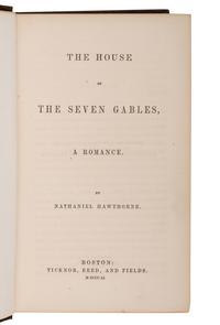 HAWTHORNE, Nathaniel (1804-1864). The House of the Seven Gables. Boston: Ticknor, Reed and Fields, 1851.