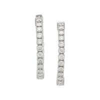 WHITE GOLD AND DIAMOND HOOP EARRINGS