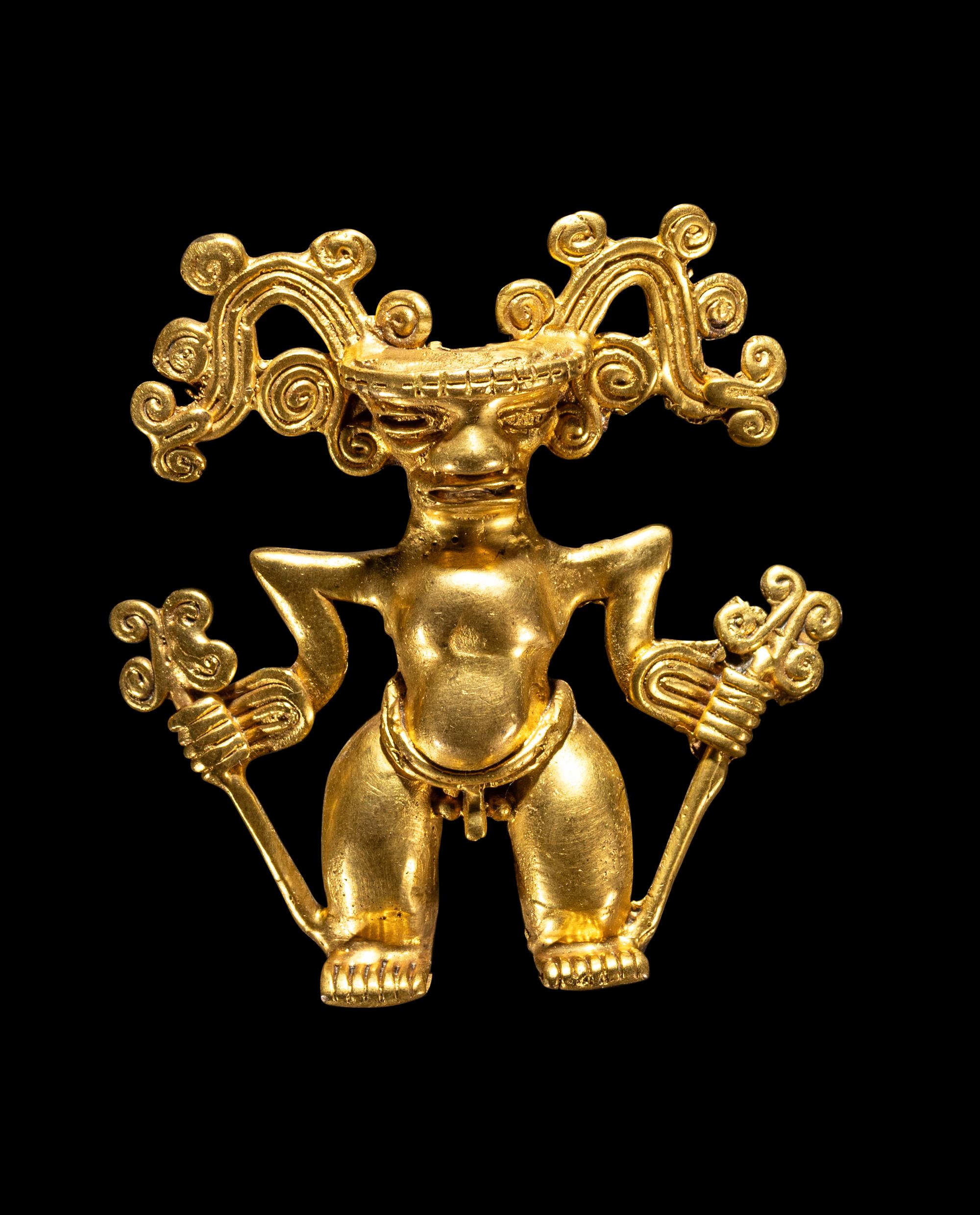 A Diquis Gold Shaman Pendant