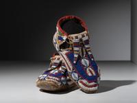 Sioux Beaded Buffalo Hide Moccasins