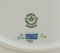 Twelve Royal Copenhagen Flora Danica Porcelain Dinner Plates
