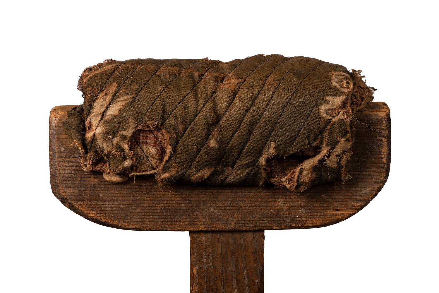 [CIVIL WAR]. Crutch with padding constructed from frock coat lining.