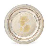 A Group of Twelve Franklin Mint 24K Gold Inlaid Sterling Presidential Plates, Circa 1976