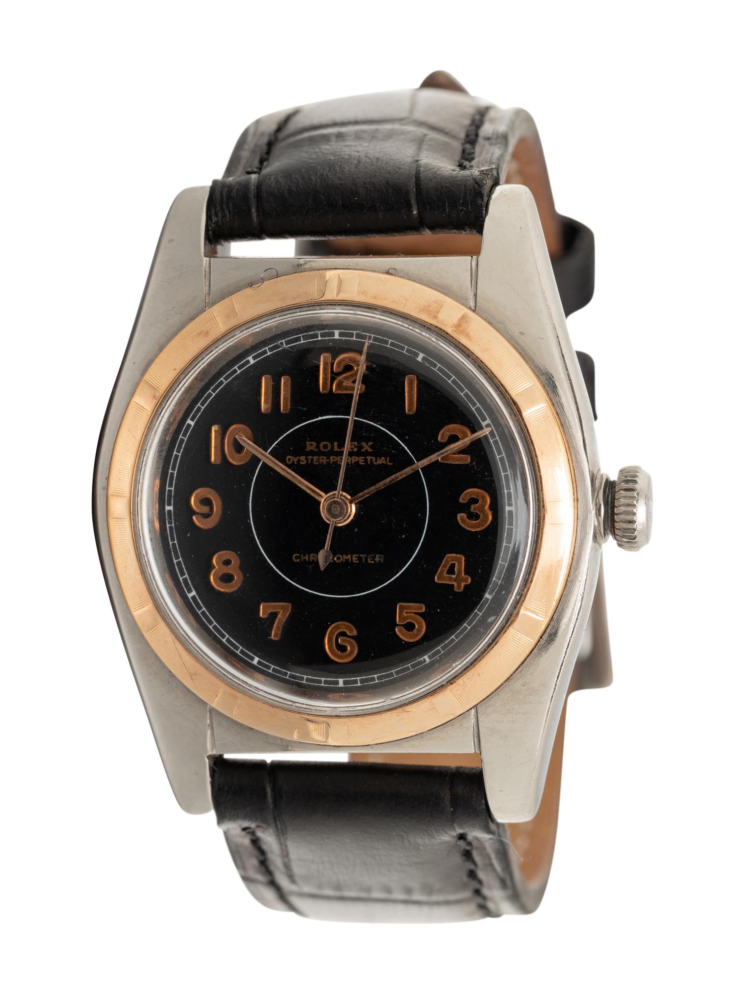 ROLEX, REF. 5011 STAINLESS STEEL AND ROSE GOLD 'OYSTER PERPETUAL BUBBLEBACK' WATCH
