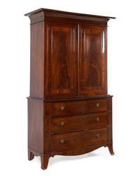 A Regency Mahogany Linen Press