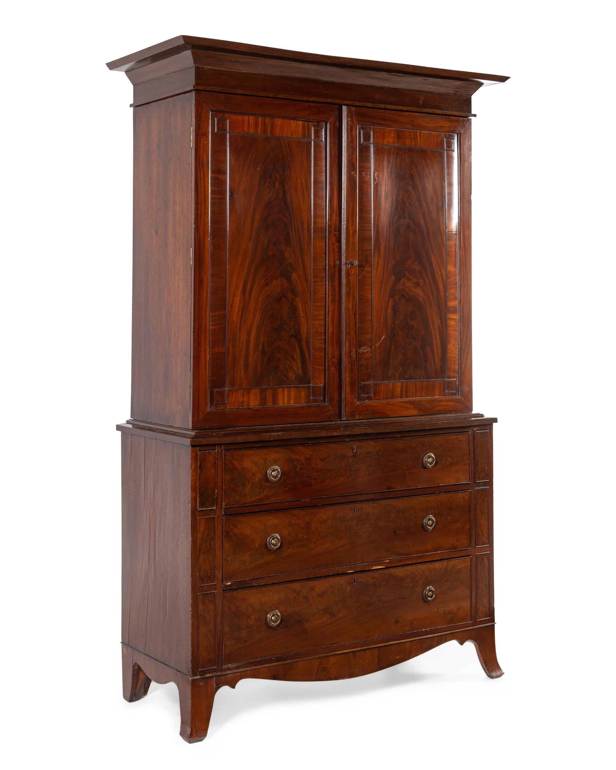 A Regency Mahogany Linen Press