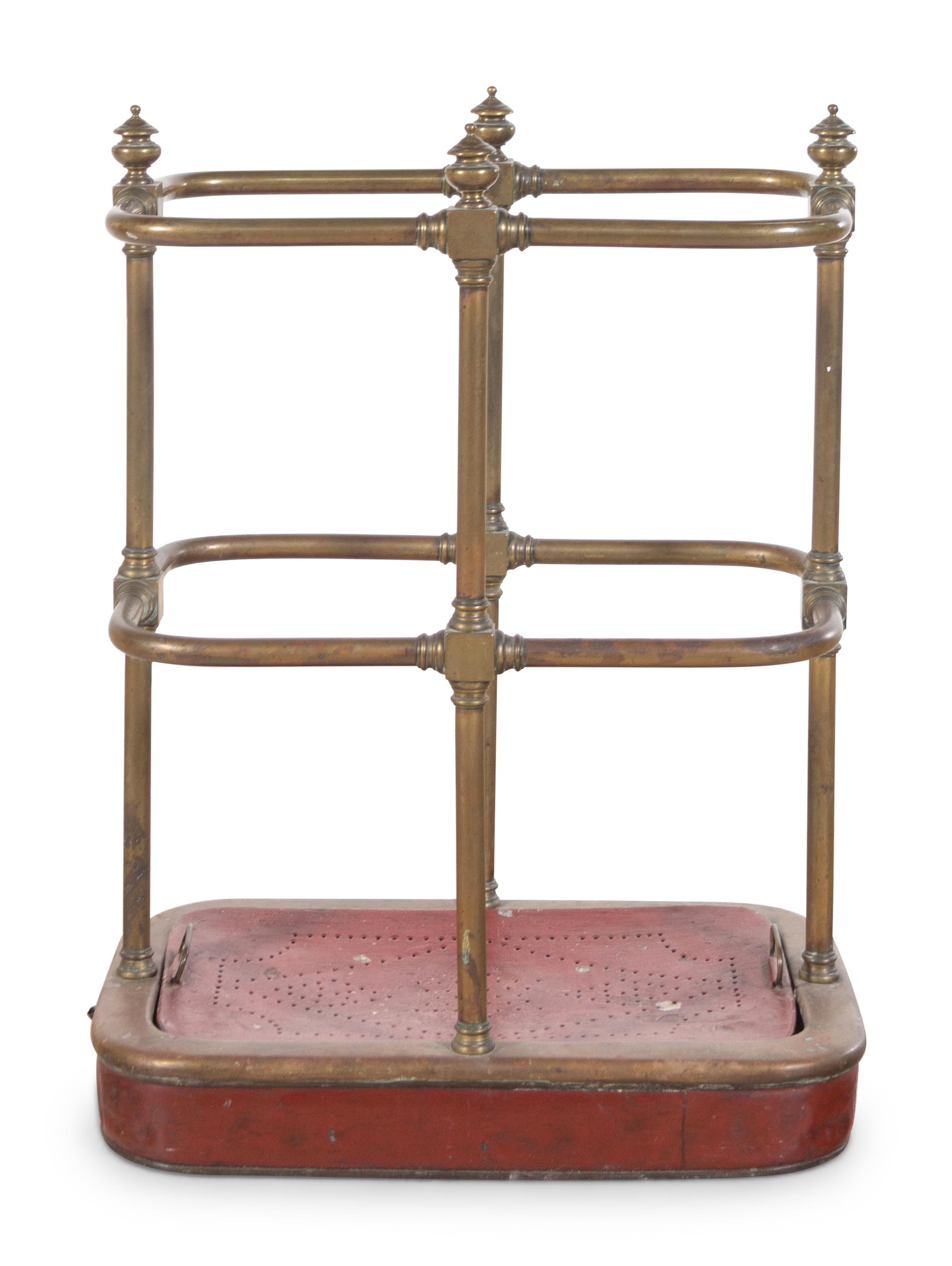 An English Brass Umbrella and Cane Stand