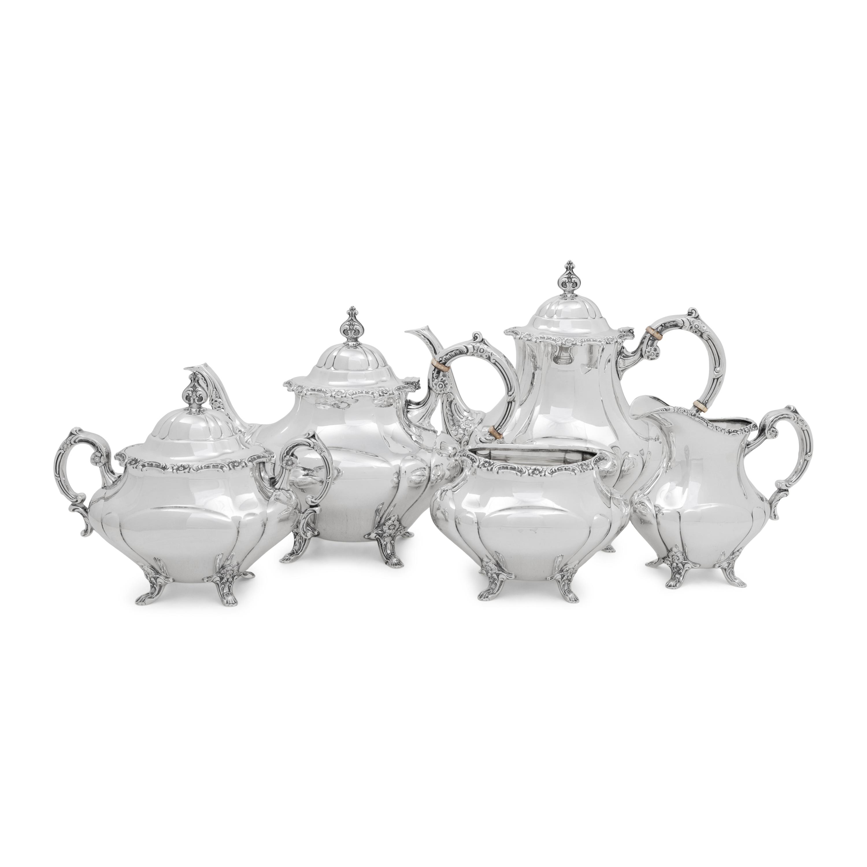 An American Silver Five-Piece Tea and Coffee Service