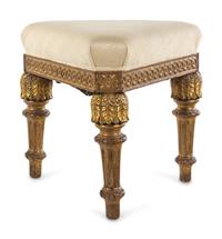 An Italian Rococo Carved Giltwood Stool