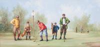 M. Righi, (20th century), Two works: Golfing Scenes
